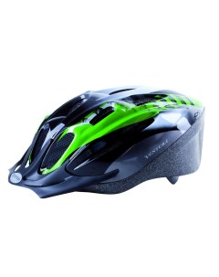 Шлем велосипедный с сеточкой 11отв 58 62см черно бело зеленый ACTIVE M-wave