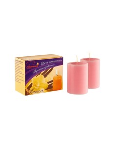Свеча ароматическая Ваниль 6 см розовая 2 шт Chameleon