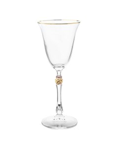 Набор бокалов для белого вина Parus декор Отводка золото золотой шар Crystalite bohemia