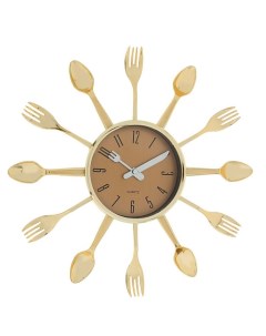 Часы настенные серия Кухня Вилки ложки поварешки плавный ход d 12 см 33 х 33 см Сюжет