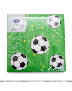 Салфетки бумажные Soccer 3 слоя 33 х 33 см 20 шт Duni