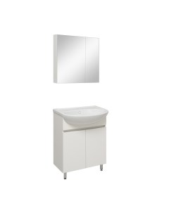 Мебель для ванной Лада 60 белый тумба с раковиной шкаф для ванной зеркало для ванной Runo