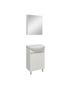 Мебель для ванной Лада 50 белый тумба с раковиной шкаф для ванной зеркало для ванной Runo