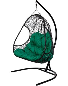 Подвесное кресло черное Primavera зеленая подушка Bigarden