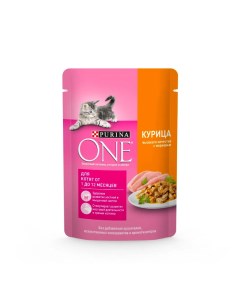 Влажный корм для котят с курицей и морковью 9 шт по 75 г Purina one