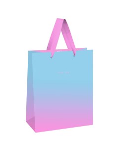 Пакет подарочный Duotone Light blue Pink gradient отд фольгой 11х14х6 5см 12шт Meshu