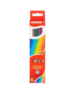 Карандаши цветные 6 цветов 6 гран 3 упаковки Kores