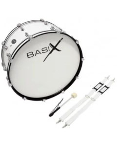 Marching Bass Drum 26х12 бас барабан маршевый с ремнем и колотушкой белый Basix