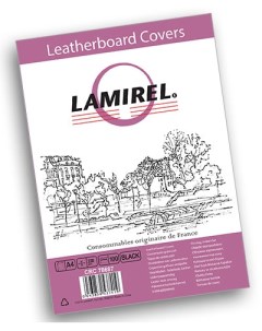 Обложка LA 78687 Lamirel Delta A4 картонные с тиснением под кожу черный 230г м 100шт Fellowes