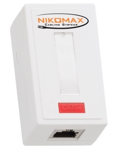 Компьютерная розетка настенная NMC WO1SD2 WT 1 порт Кат 5e RJ45 8P8C 110 KRONE T568A B на печатной п Nikomax
