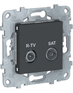 Розетка NU545454 UnicaNew антрацит R TV SAT одиночная Schneider electric