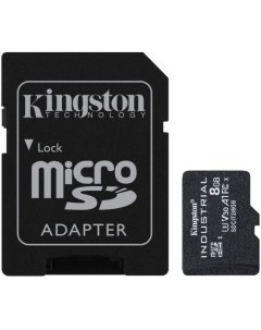 Промышленная карта памяти MicroSDHC 8Gb SDCIT2 8GB class10 UHS I industrial с адаптером Kingston