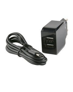 Зарядное устройство сетевое NC 2 4A УТ000013632 2 USB 2 4A кабель Type C черный Red line