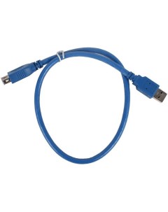 Кабель интерфейсный USB 3 0 удлинитель AM AF VUS7065 0 5M 0 5 м синий пакет Vcom