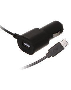 Зарядное устройство автомобильное AC 1A УТ000021136 1 USB 1A встроенный кабель microUSB черный Red line