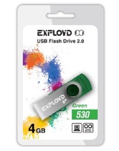 Накопитель USB 2 0 4GB 530 зелёный Exployd