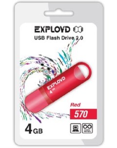 Накопитель USB 2 0 4GB 570 красный Exployd