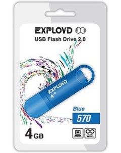 Накопитель USB 2 0 4GB 570 синий Exployd