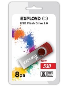 Накопитель USB 2 0 8GB 530 красный Exployd