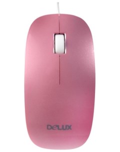Мышь DLM 111 розово белая 1000dpi USB 2 кн скролл 6938820400974P Delux
