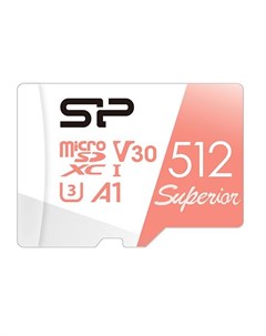Карта памяти 512GB SP512GBSTXDV3V20SP Superior A1 Class 10 UHS I U3 100 80 Mb s SD адаптер Silicon power