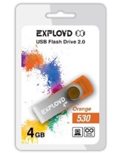 Накопитель USB 2 0 4GB 530 оранжевый Exployd