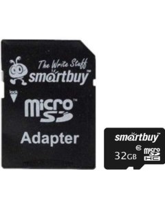 Карта памяти MicroSDHC 32GB SB32GBSDCL10 01 SB32GBSDCL10 01 class 10 SD адаптер Smartbuy