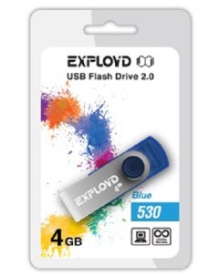 Накопитель USB 2 0 4GB 530 синий Exployd