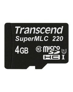 Промышленная карта памяти microSDHC 4GB 220I Class 10 U1 UHS I SuperMLC без адаптера Transcend