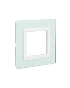 Рамка из натурального стекла 4406822 для встраиваемых в стену ЭУИ серии Avanti светло зелёная 2 моду Dkc