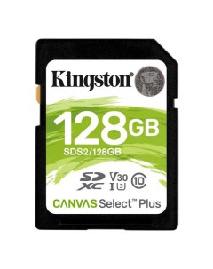 Карта памяти SDXC SDS2 128GB Canvas Select Plus 100R C10 UHS I U3 V30 Kingston