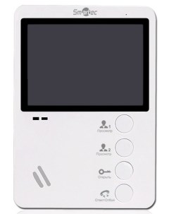Видеодомофон ST MS104 WT цветной белый hands free LCD TFT 4 3 PAL сенсорное управление 2 вызывные па Smartec
