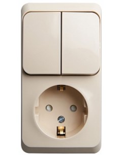 Блок BPA16 202K с з со шторками выключатель 2 клавишный крем Systeme electric