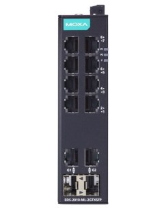 Коммутатор EDS 2010 ML 2GTXSFP T Unmanaged Gigabit Ethernet switch with 8 10 100BaseT X ports 2 10 1 Moxa
