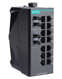 Коммутатор EDS 2016 ML MM ST Unmanaged Ethernet switch with 14 10 100BaseT X ports 2 100BaseFX multi Moxa