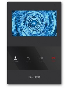 Видеодомофон SQ 04M Black цветной настенный 4 3 TFT LCD 16 9 480х272 подключение 2 х вызывных панеле Slinex