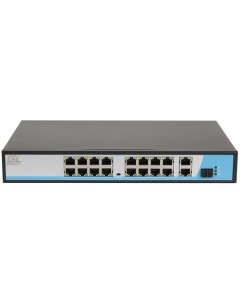 Коммутатор PoE GL SW F005 16P 16 PoE 802 3af порта 10 100Мбит с до 250 метров cat 6 2 10 100 1000Bas Gigalink