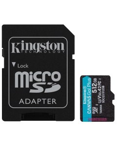 Карта памяти 512GB SDCG3 512GB microSDXC UHS II Class U3 V30 A2 чтение 170Мб с запись 90Мб с с адапт Kingston