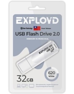 Накопитель USB 2 0 32GB EX 32GB 620 White 620 белый Exployd