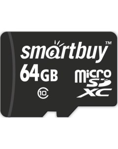 Карта памяти MicroSDXC 64GB SB64GBSDCL10 01LE Class 10 SD адаптер Smartbuy