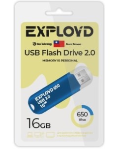 Накопитель USB 2 0 16GB EX 16GB 650 Blue 650 синий Exployd