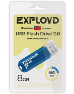 Накопитель USB 2 0 8GB EX 8GB 650 Blue 650 синий Exployd