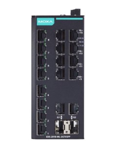 Коммутатор EDS 2018 ML 2GTXSFP T Unmanaged Gigabit Ethernet switch with 16 10 100BaseT X ports 2 10  Moxa