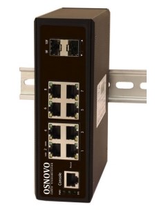 Коммутатор SW 70802 IL промышленный управляемый L2 Gigabit Ethernet на 8 GE Rj45 2 GE SFP порта Порт Osnovo