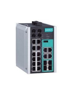 Коммутатор EDS 518E MM ST 4GTXSFP T Managed Gigabit Ethernet switch with 12 10 100BaseT X ports 2 10 Moxa