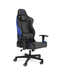 Кресло игровое SG чёрно синее экокожа алькантара регулируемый угол наклона механизм качания Warp