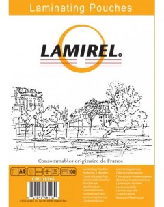 Пленка LA 78765 для ламинирования Lamirel А4 175мкм 100шт Fellowes