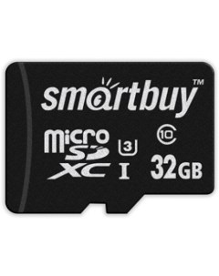 Карта памяти MicroSDHC 32GB SB32GBSDCL10U3L 01 Сlass 10 Pro UHS I U3 SD адаптер Smartbuy