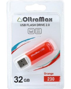 Накопитель USB 2 0 32GB OM 32GB 230 Orange 230 оранжевый Oltramax