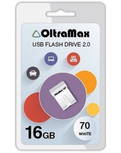 Накопитель USB 2 0 16GB OM 16GB 70 White 70 белый Oltramax